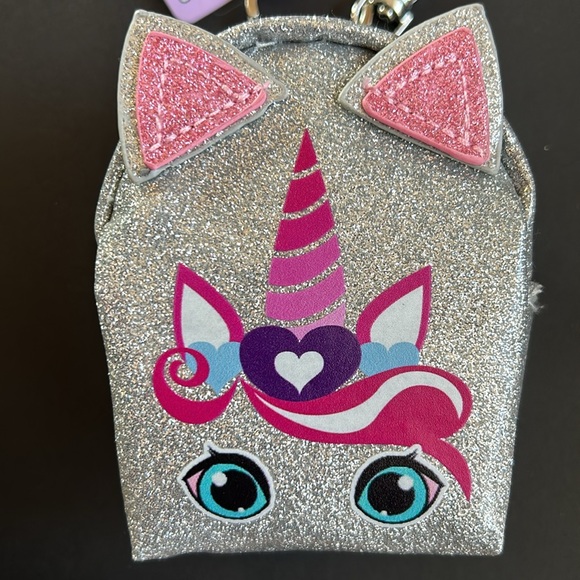 NWT⭐️ARDENE💫2 in 1 Sparkly Silver Unicorn Change Purse/Keychain - Picture 3 of 7